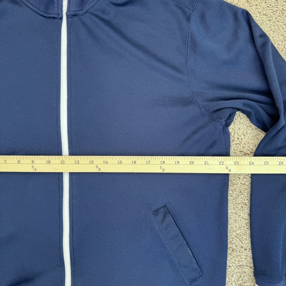 Eddie Bauer Track Jacket Mens L Full‎ Zip Navy Blue White Stripe Lightweight Top - Picture 6 of 10